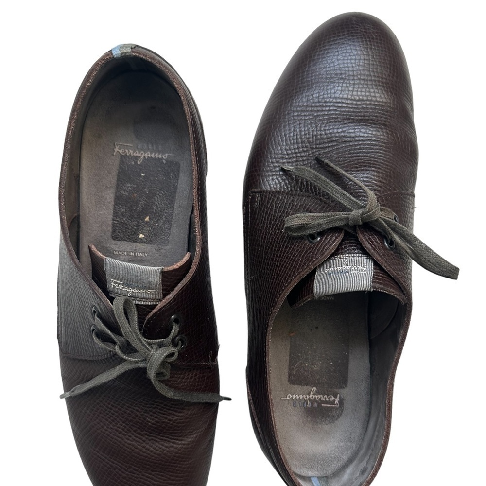 Salvador Ferragamo World Mens Soft Soled Leather Shoes Size 11 - Picture 7 of 16